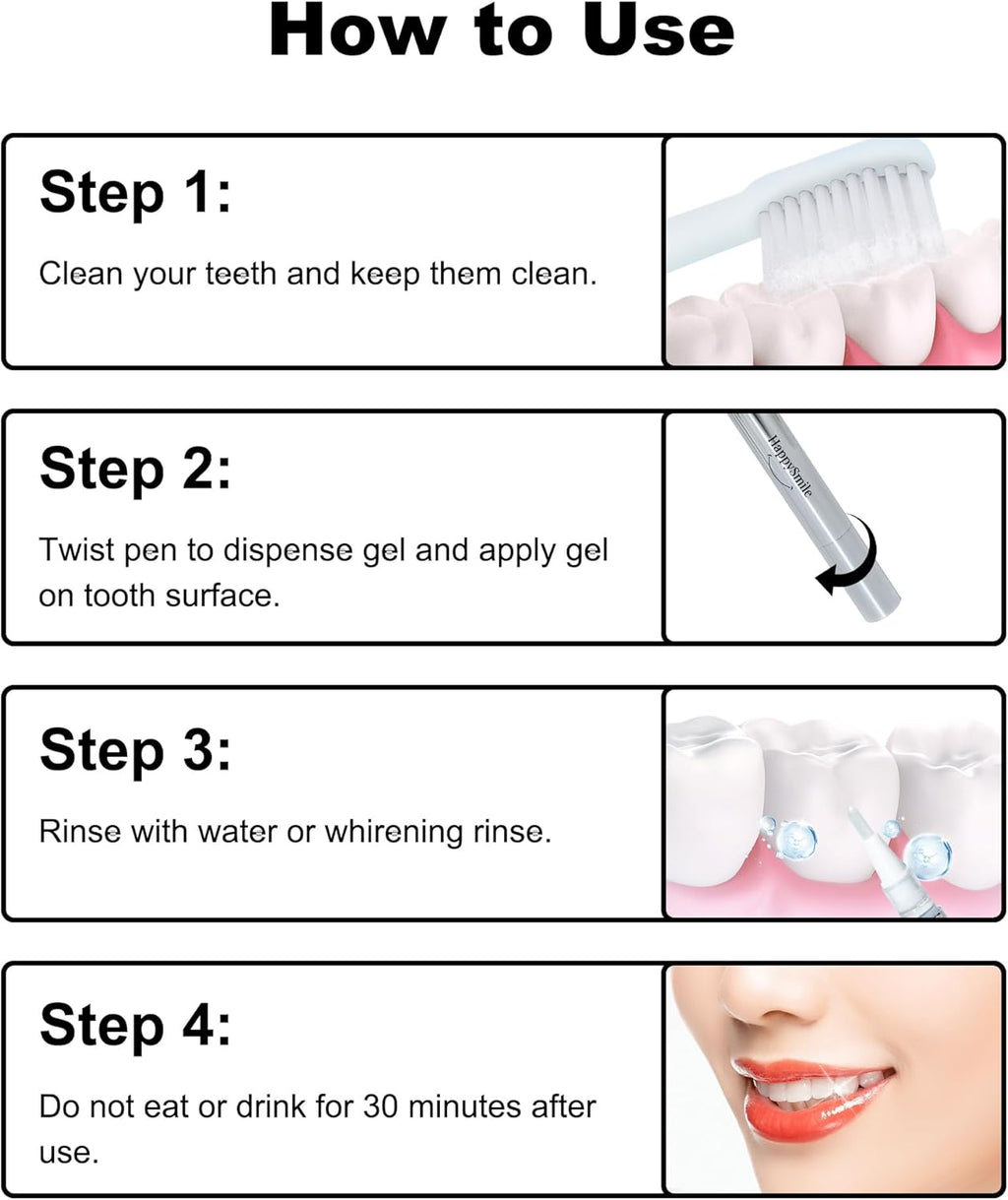 Premium Teeth Whitening Pen Set of 3 - Achieve a Brighter Smile, Easier than Strips or Other Whitening Kits - Professional Results, Gentle on Sensitive Teeth