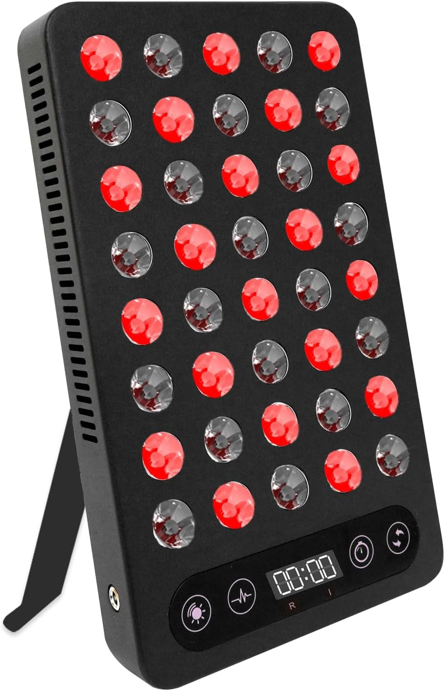 Red Light Therapy Panel, 200W High Power for Face and Body Pain Relief & Skin Care - Dual Chip 660Nm Red and 850Nm Infrared Light - Reduce Joint Inflammation, Improve Sleep, Built-In Timer
